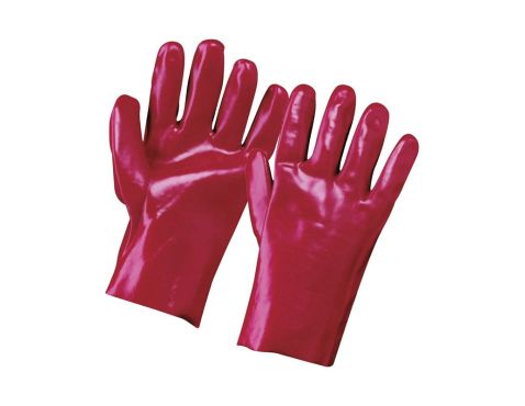 Handske m/rød PVC  10